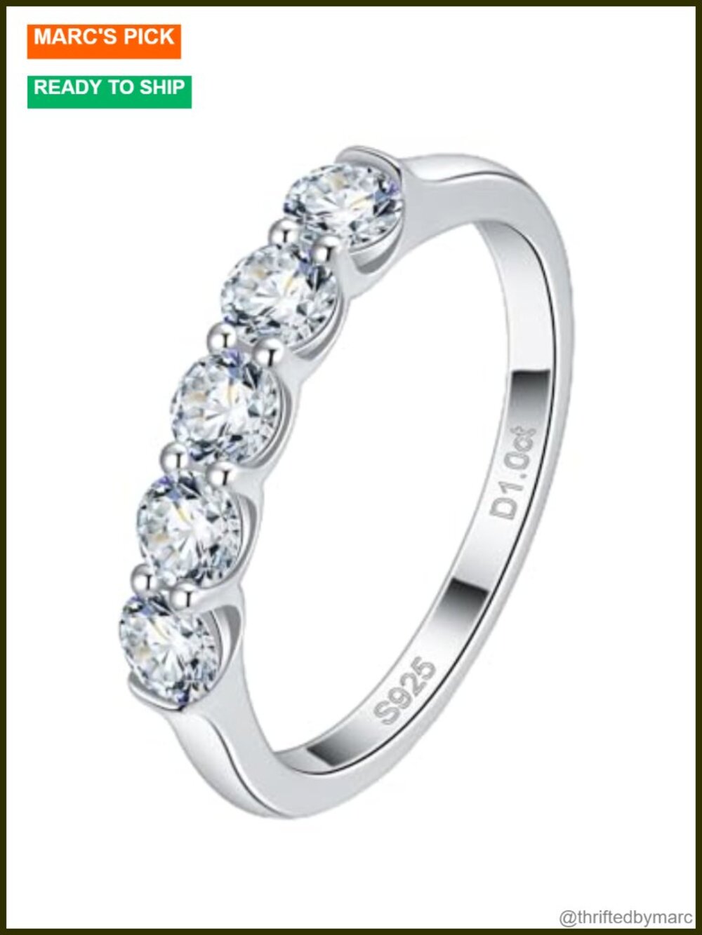 Moissanite Wedding Band Sterling Silver Eternity Ring for Women